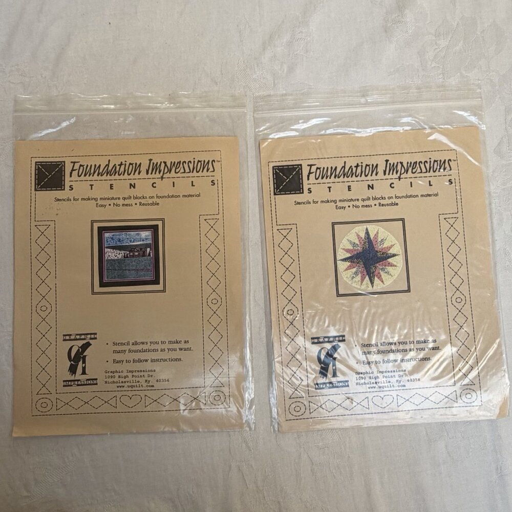 Mini Quilt Patterns Foundation Impressions Stencils Reusable Lot 2‎